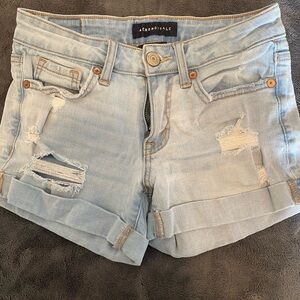 Aeropostale Blue Distressed Jean Shorts